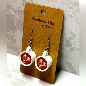 Handcrafted Latte Art Dangle Earrings 🤎☕️